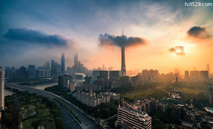 广州塔小蛮腰黄昏景色